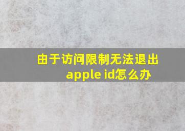 由于访问限制无法退出apple id怎么办